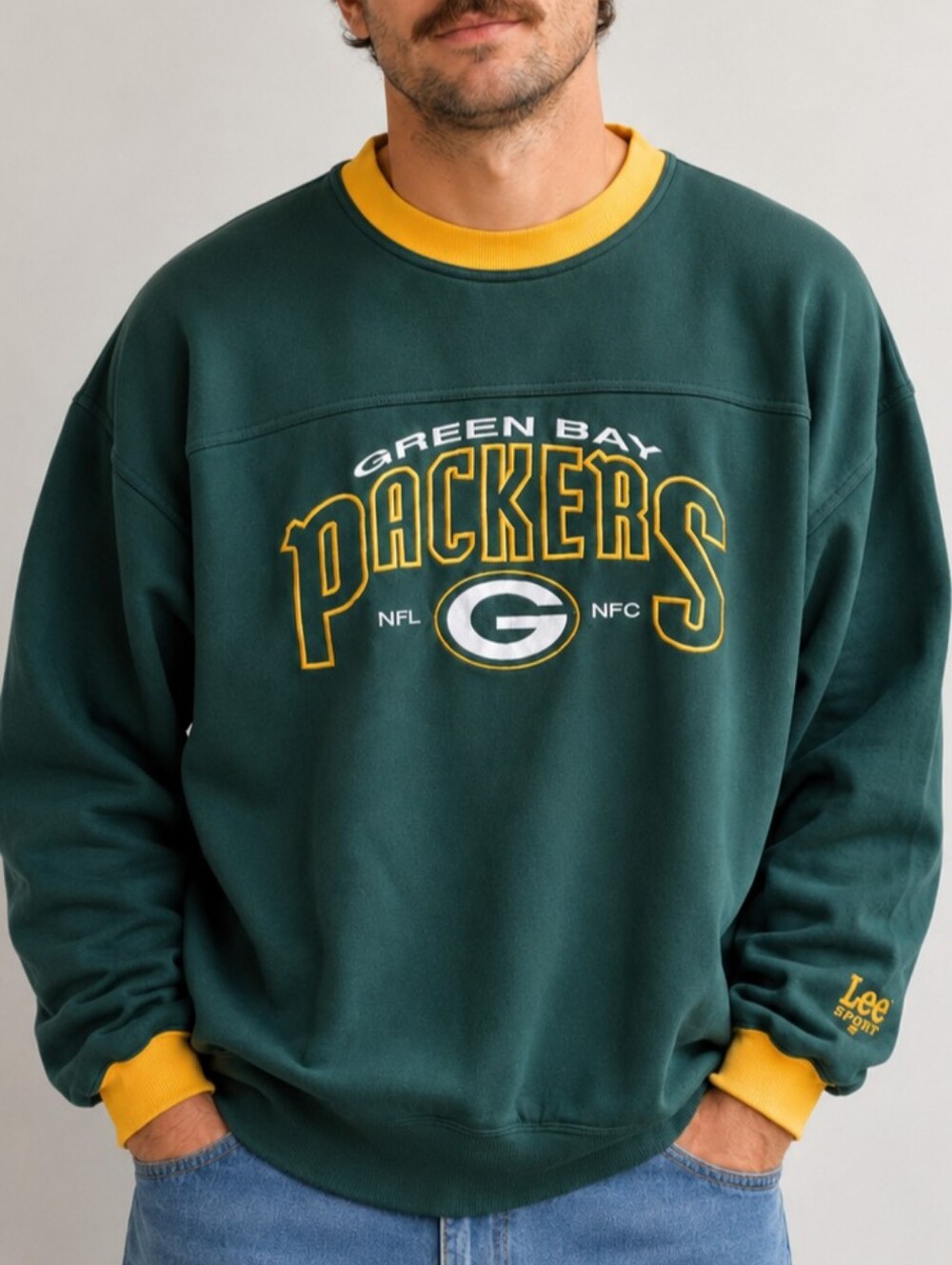 Vintage 1990s Lee Sport Green Bay Packers Sweatshirt Size L